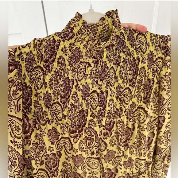 CINQ A SEPT SMOCKED LONG MAXI DRESS 8 M - Picture 3 of 4